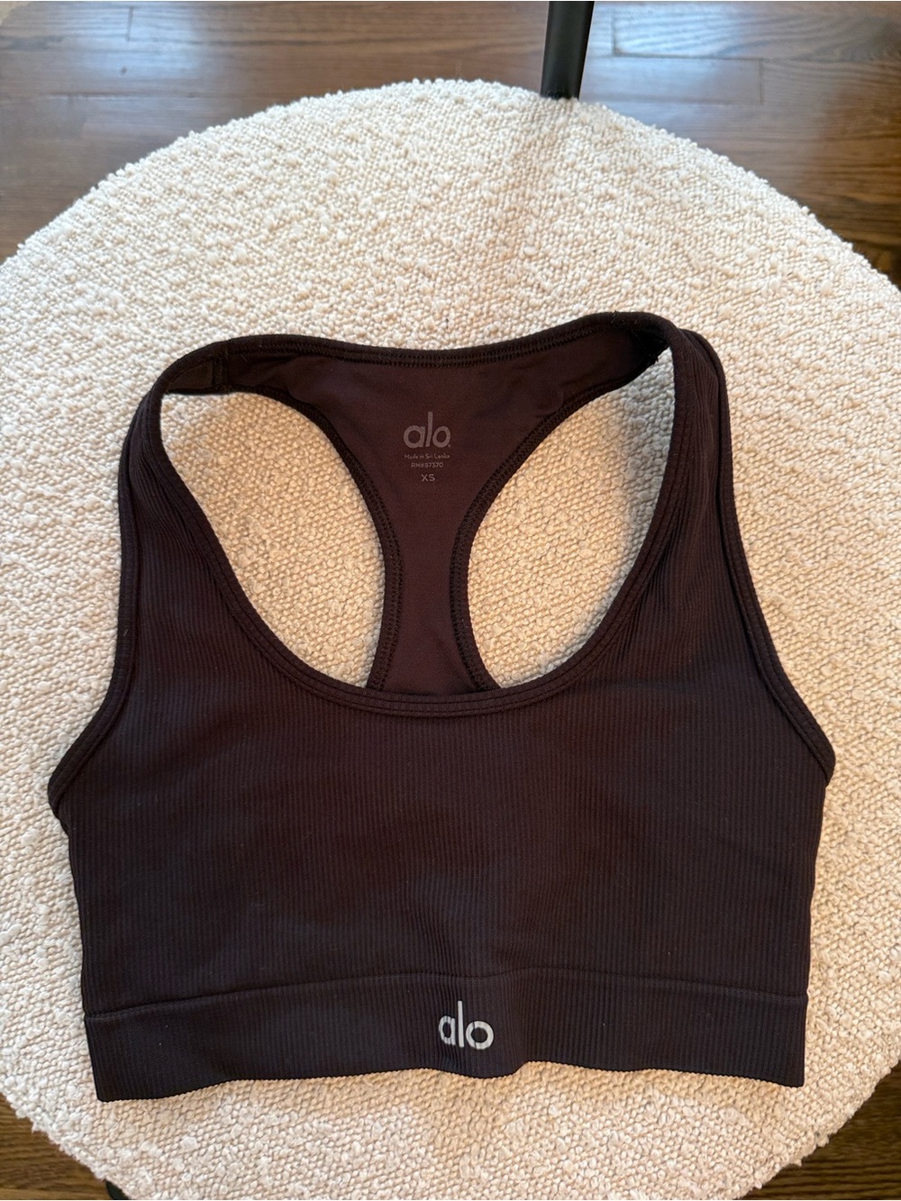 ALO Yoga Brown Ribbed Racerback Sports Bra